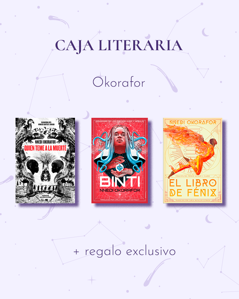 Caja Literaria Más Okorafor + regalo exclusivo. Incluye Binti 1, Quien teme a la muerte y El libro de Fénix